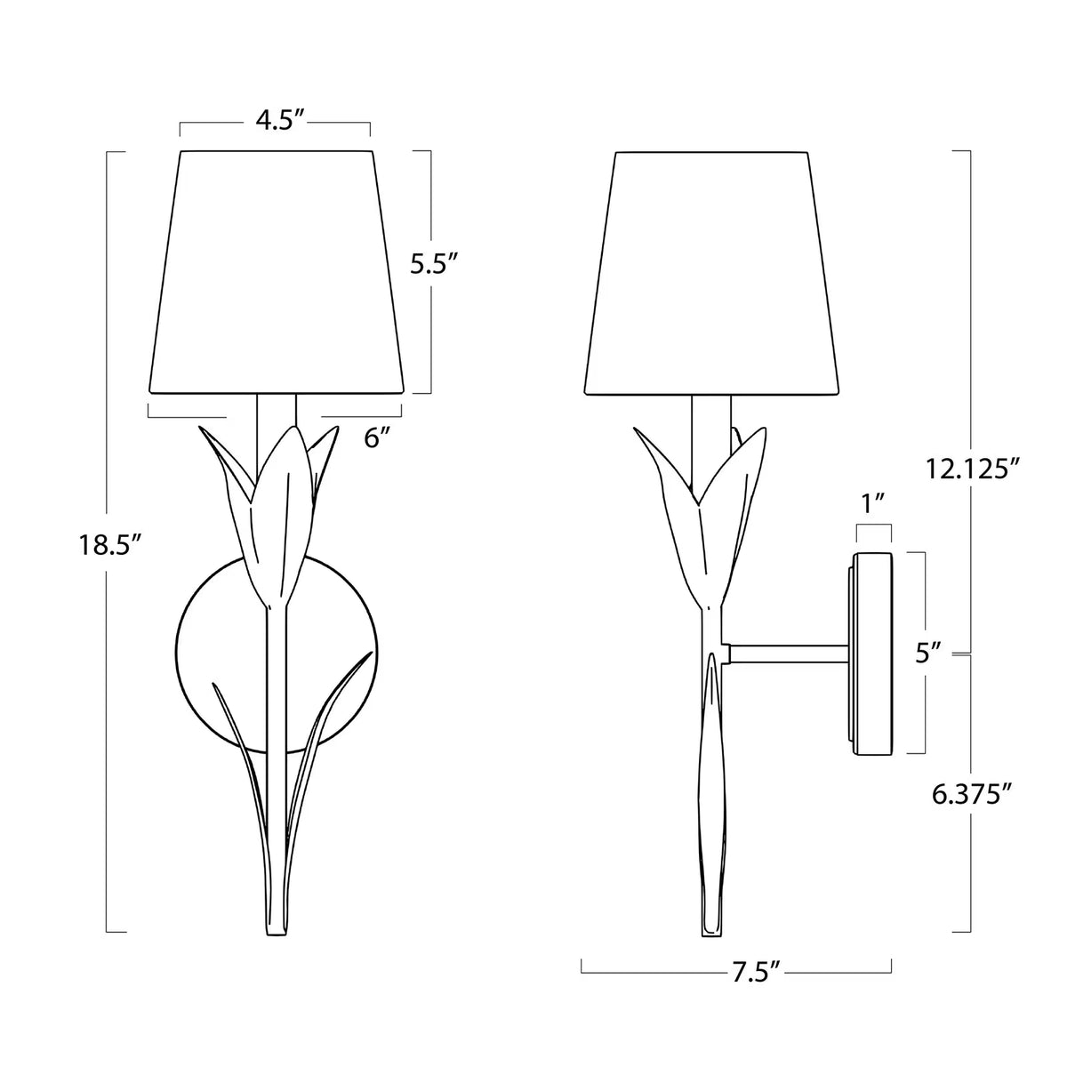 River Reed Sconce Single (Rattan Shade)
