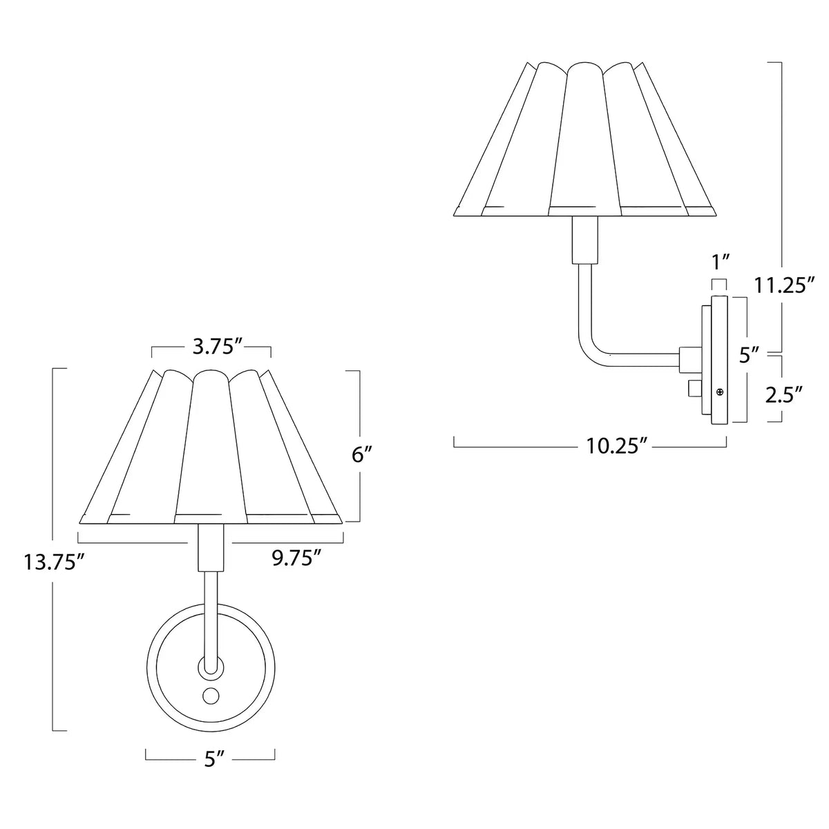 Polly Sconce (Olive Scalloped Shade)