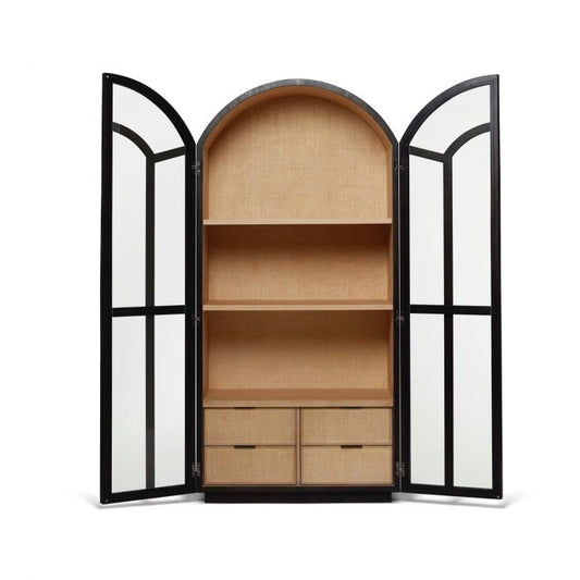 Claudine Glass Door Cabinet - Coffee