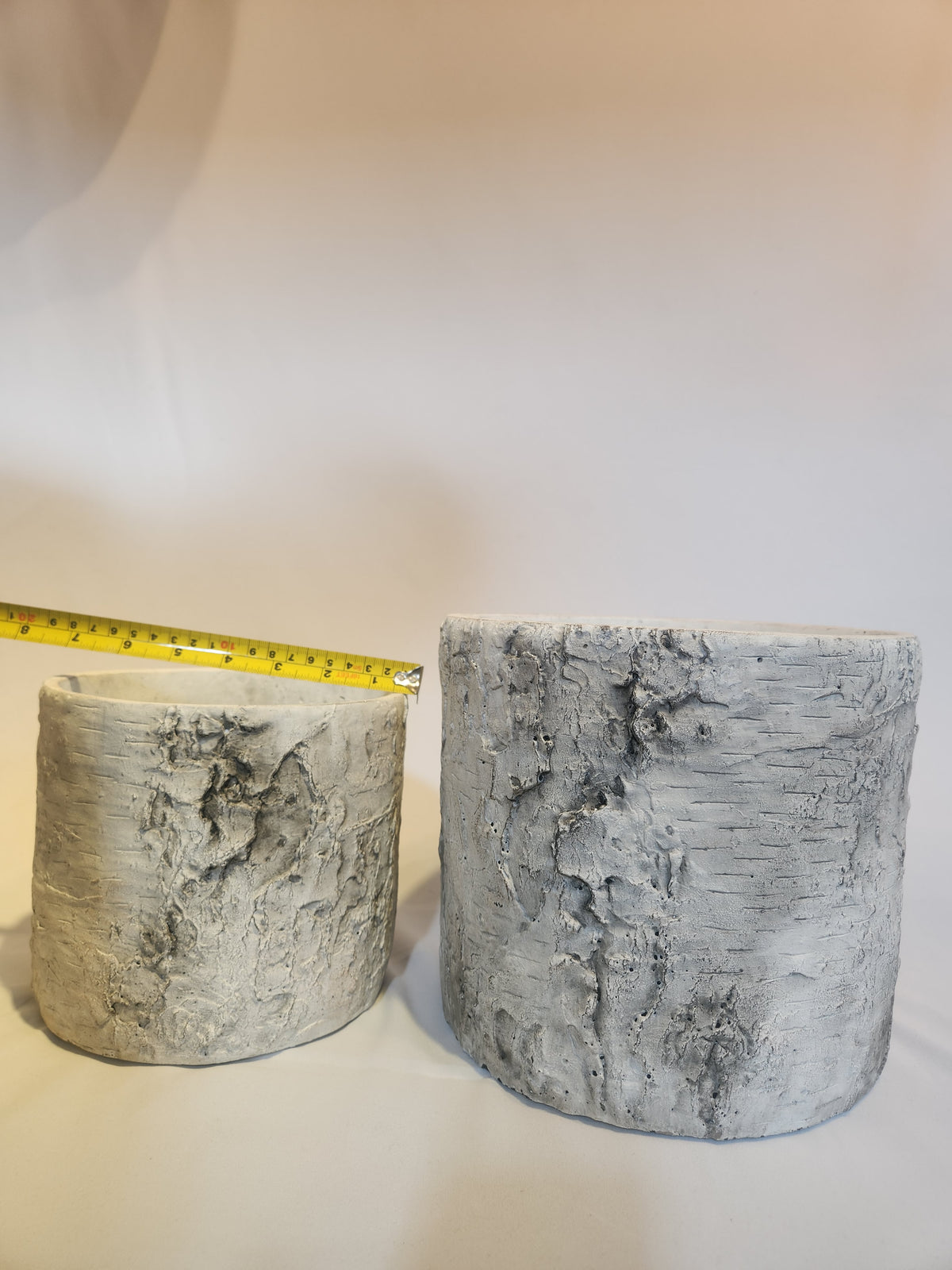 Faux Bois Birch Planter Vases, S/2