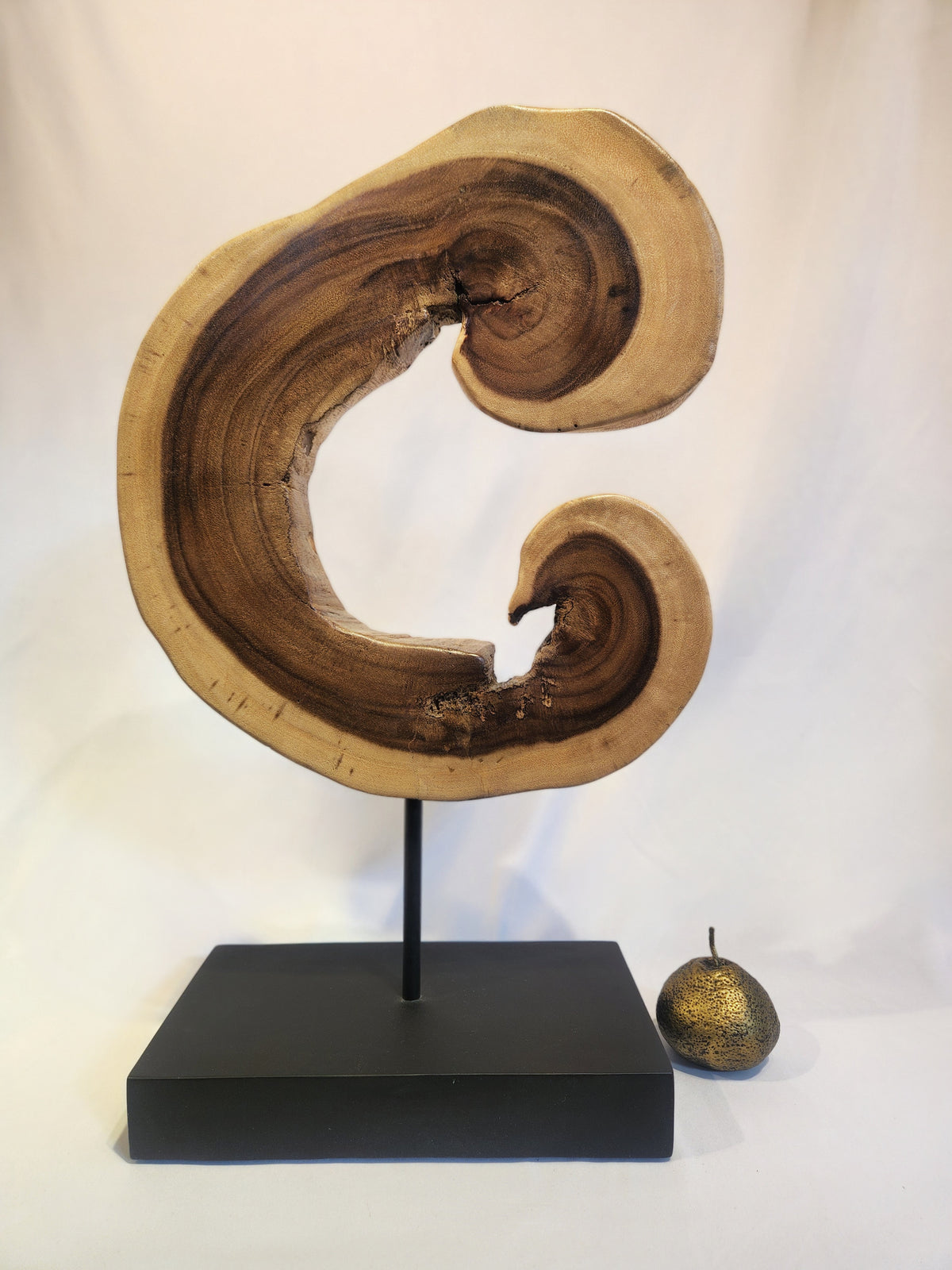 Organic Wood Sculpture on Stand