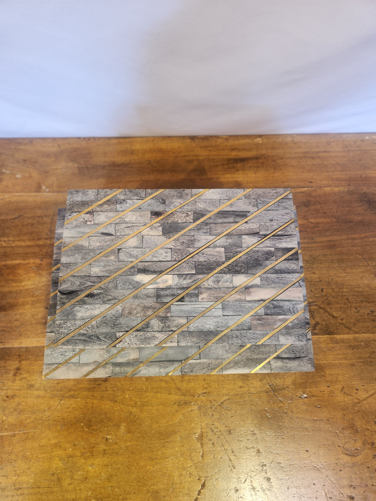 Shades of Gray & Gold Horn Boxes, S/2