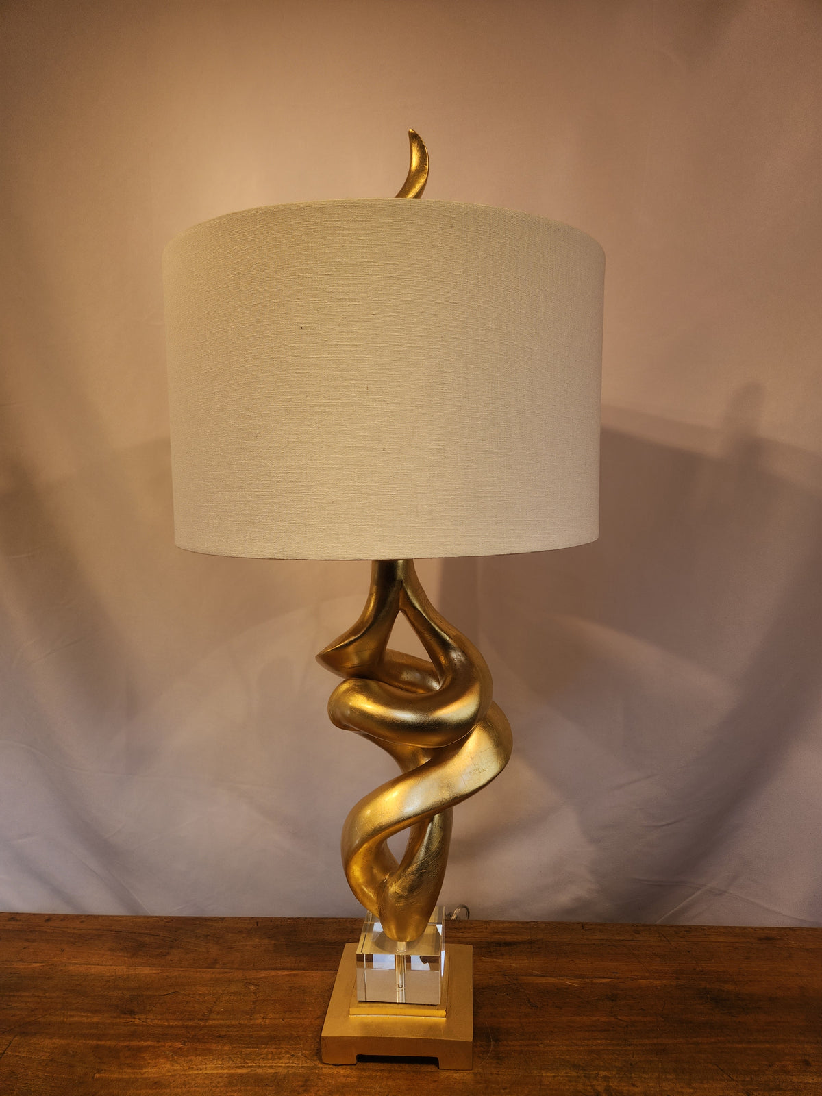 Twisted Gold Leaf Lamp