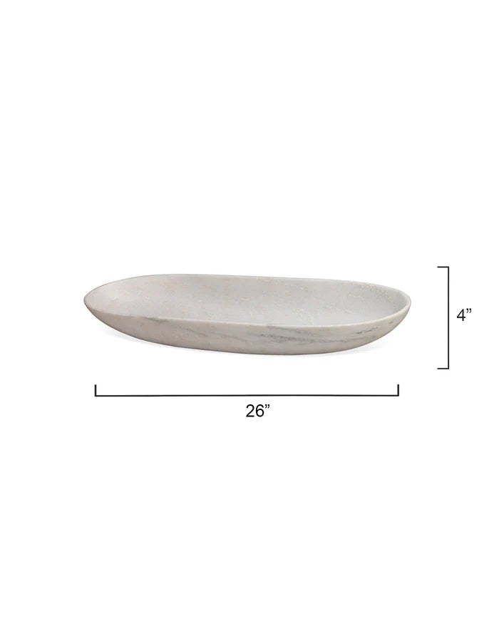 Long Oval Bowl White