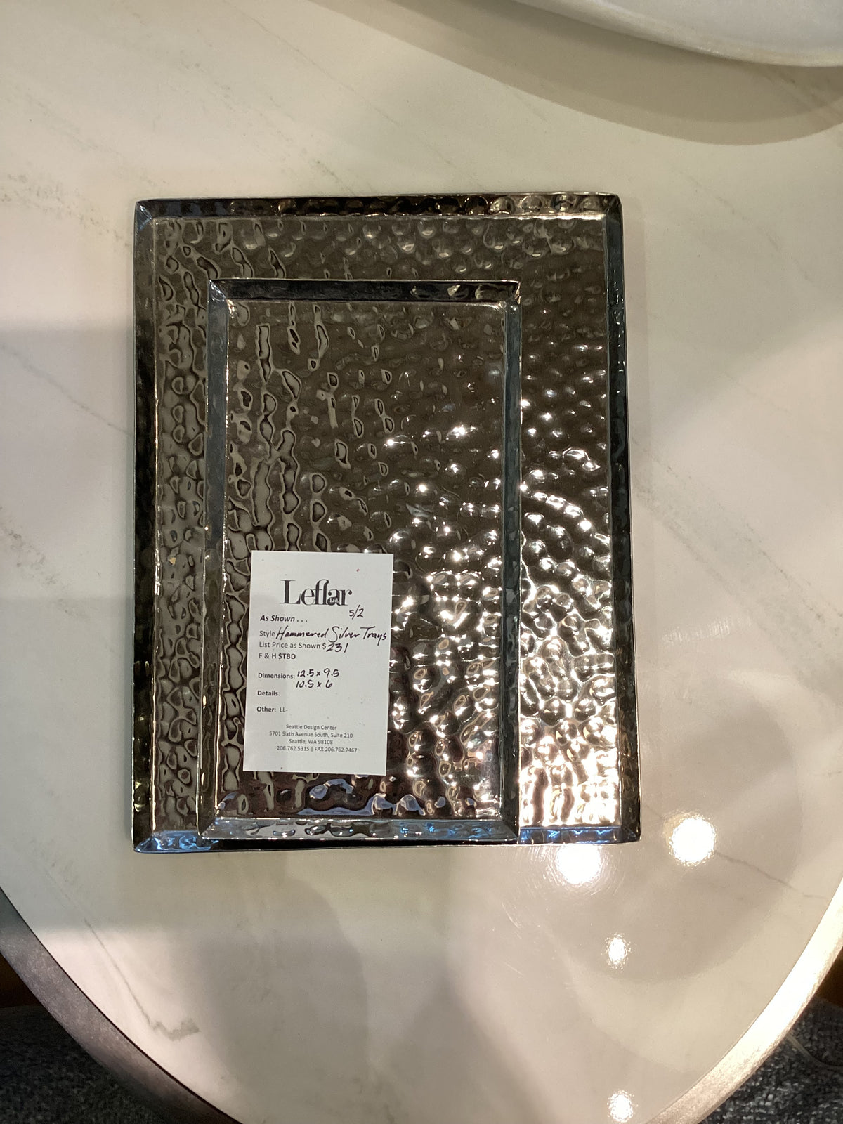 Hammered Silver Trays, S/2