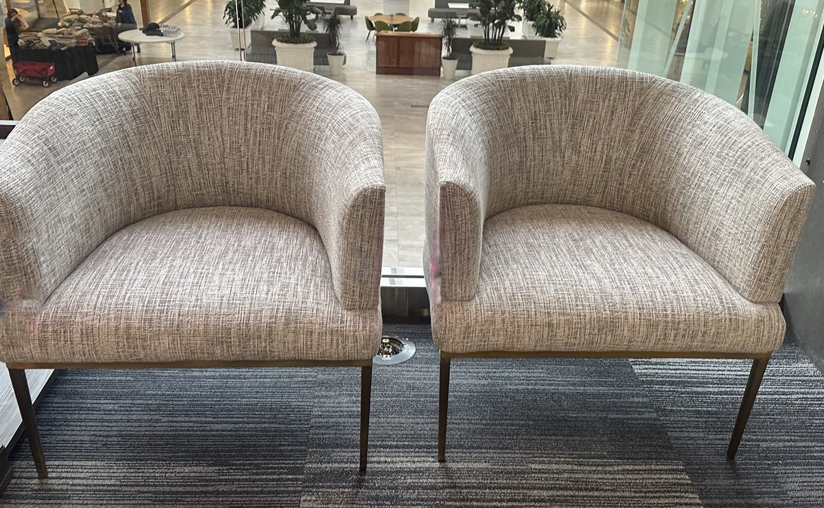 Gold Metal Base Lounge Chairs - set of 2