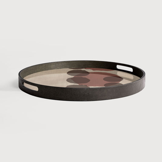 Layered Dots Glass Tray - Paprika