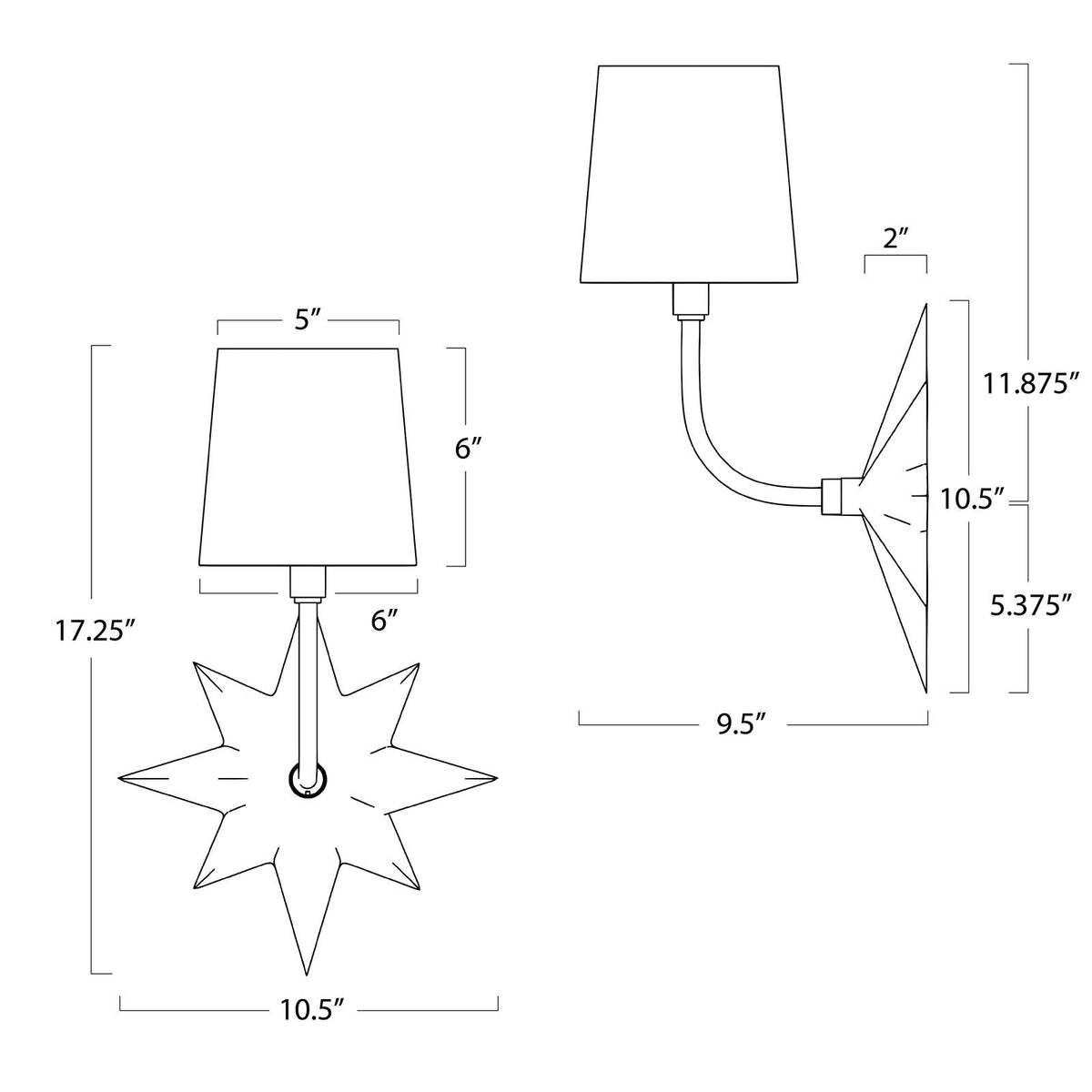 Etoile Sconce (Natural Brass)