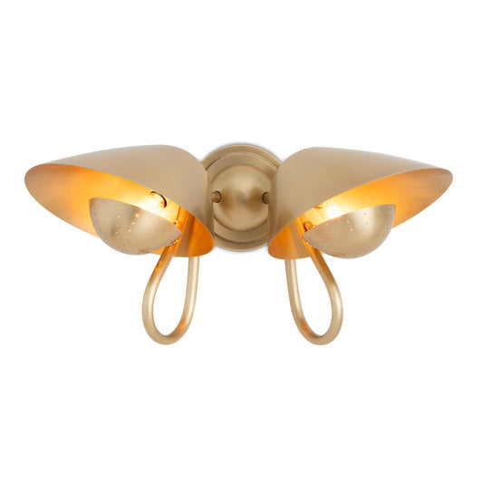 Keaton Sconce Double (Natural Brass)