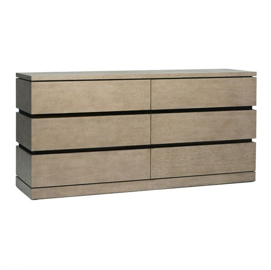 Bolton 6 Drawer Chest - Washed Taupe