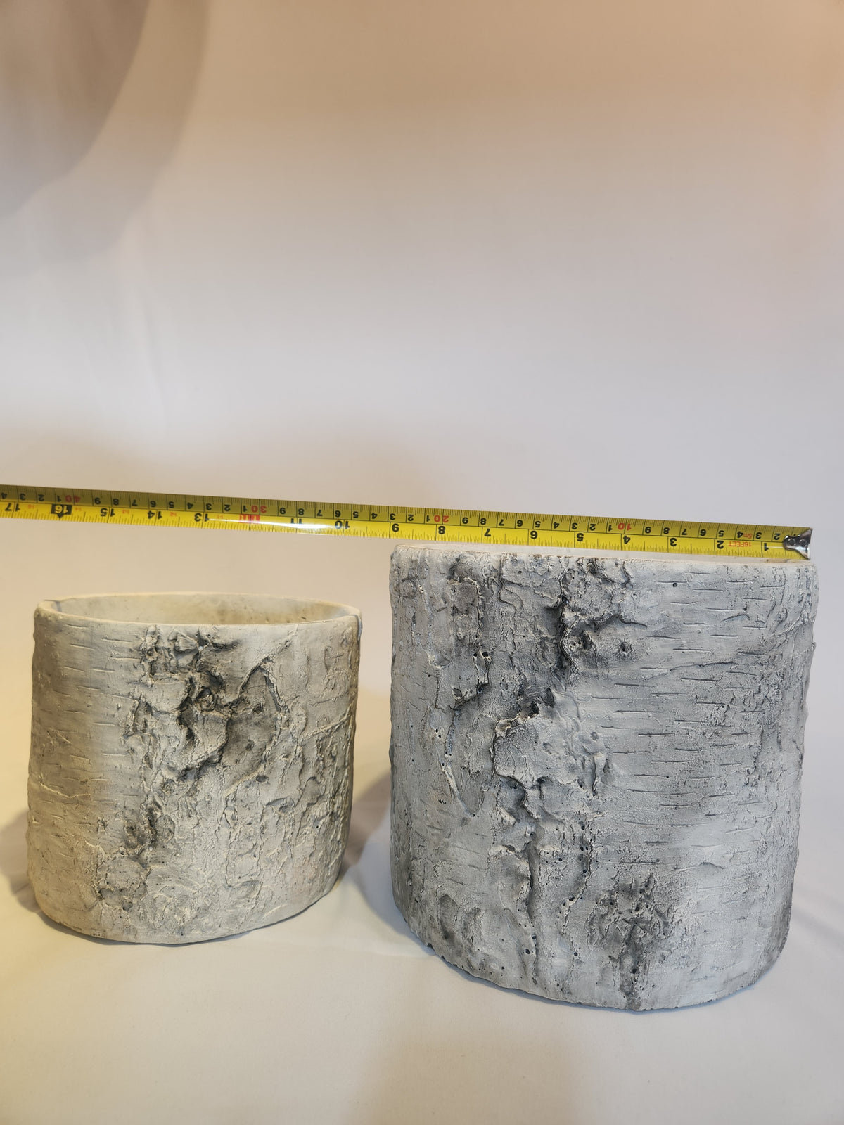 Faux Bois Birch Planter Vases, S/2