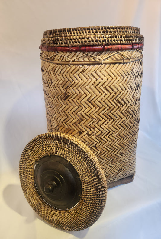 Woven Basket w/ Lid