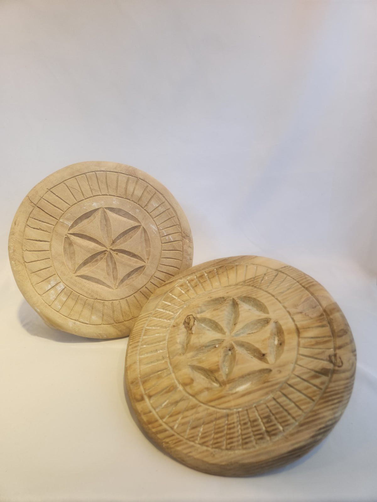 Hand Carved Chapati Boards, S/2