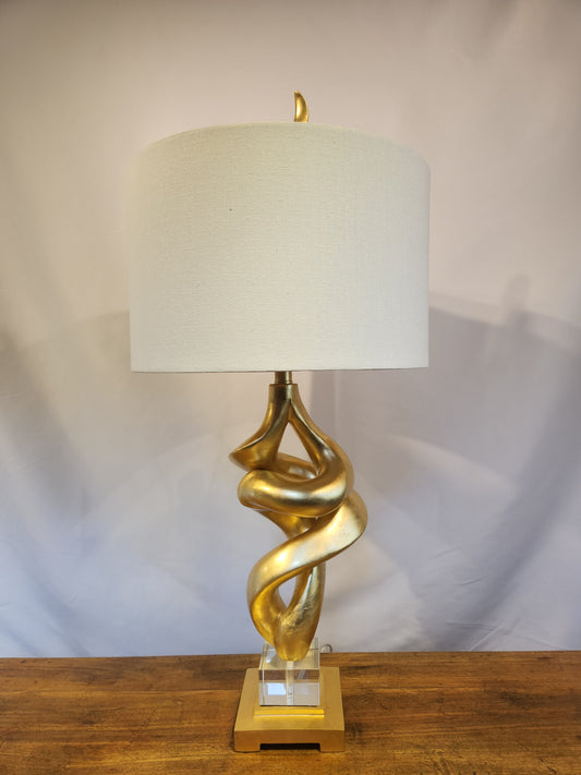 Twisted Gold Leaf Lamp
