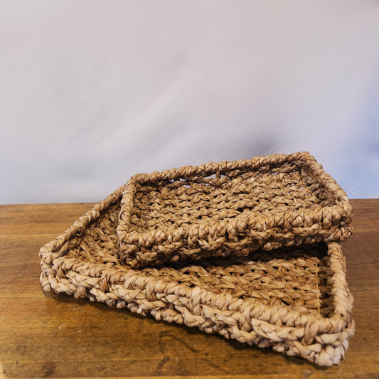 Woven Grass Trays, S/2