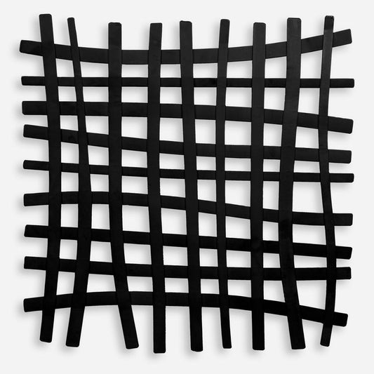 Gridlines Metal Wall Decor, Black