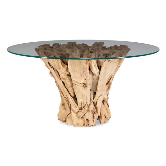 Teak Root Dining Table - Round Bleached