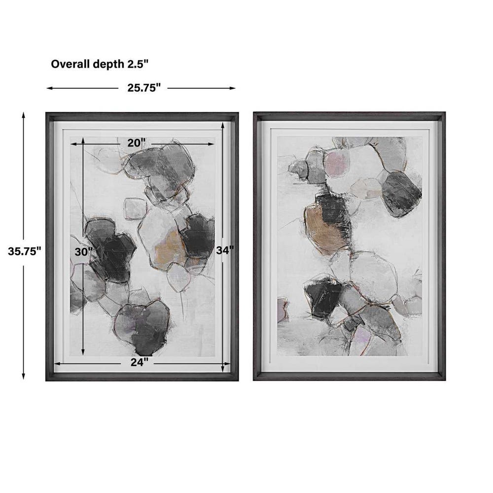 Plunging Pastels Framed Prints, S/2