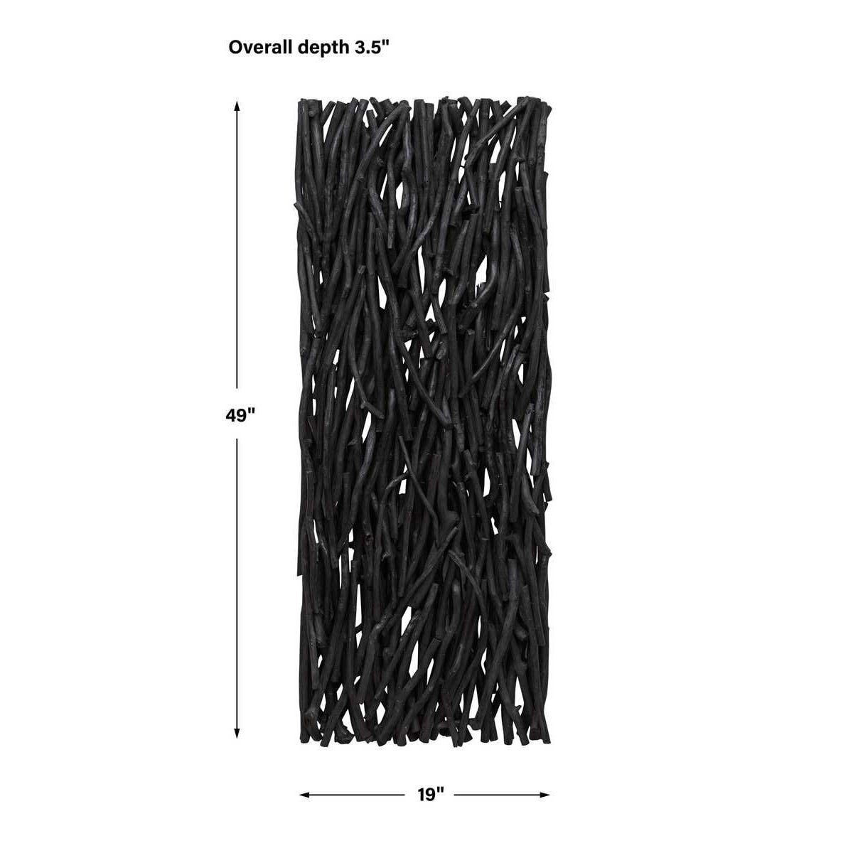 Gathered Teak Wood Wall Decor, Black