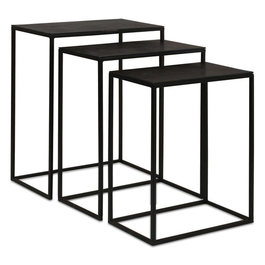 Coreene Nesting Tables, Black, S/3