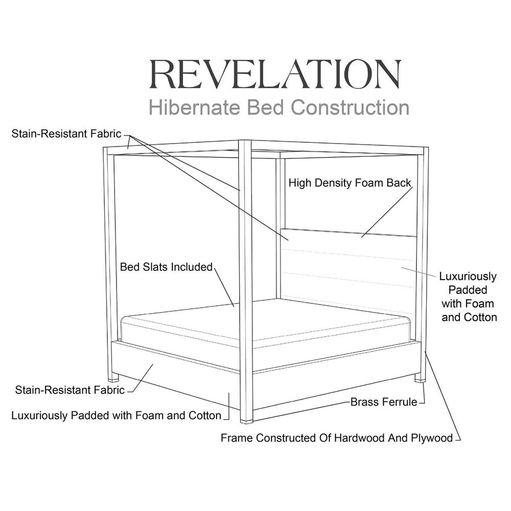 Hibernate Canopy Bed, King -Cuddly Cream, 3 Cartons