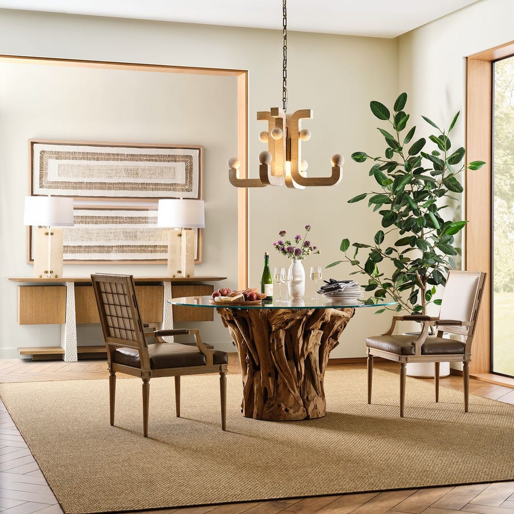 Teak Root Dining Table - Round Bleached