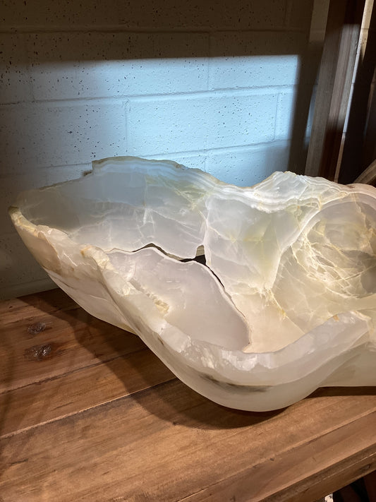 White Natural Stone Bowl - Large