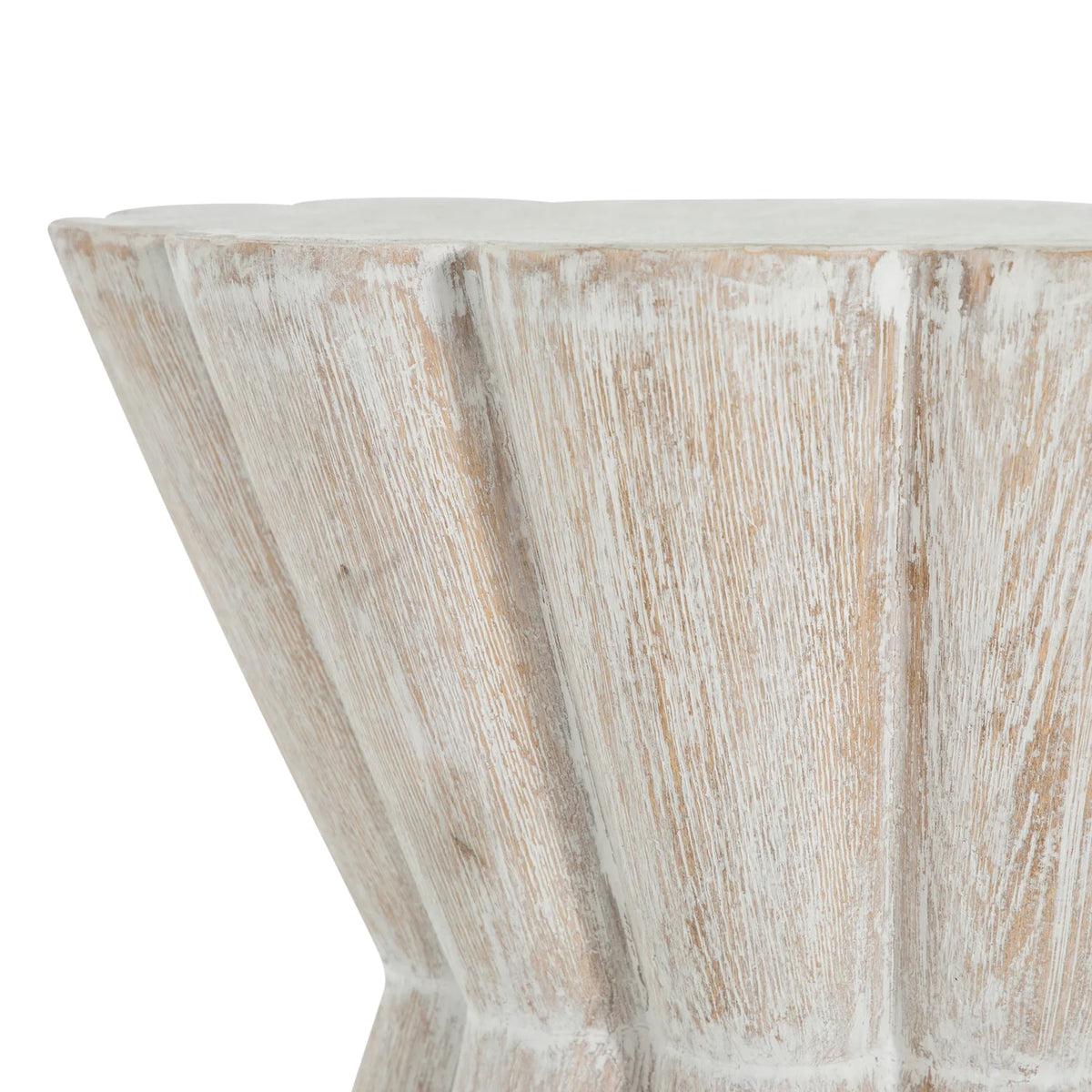 Rustic Scalloped Side Table