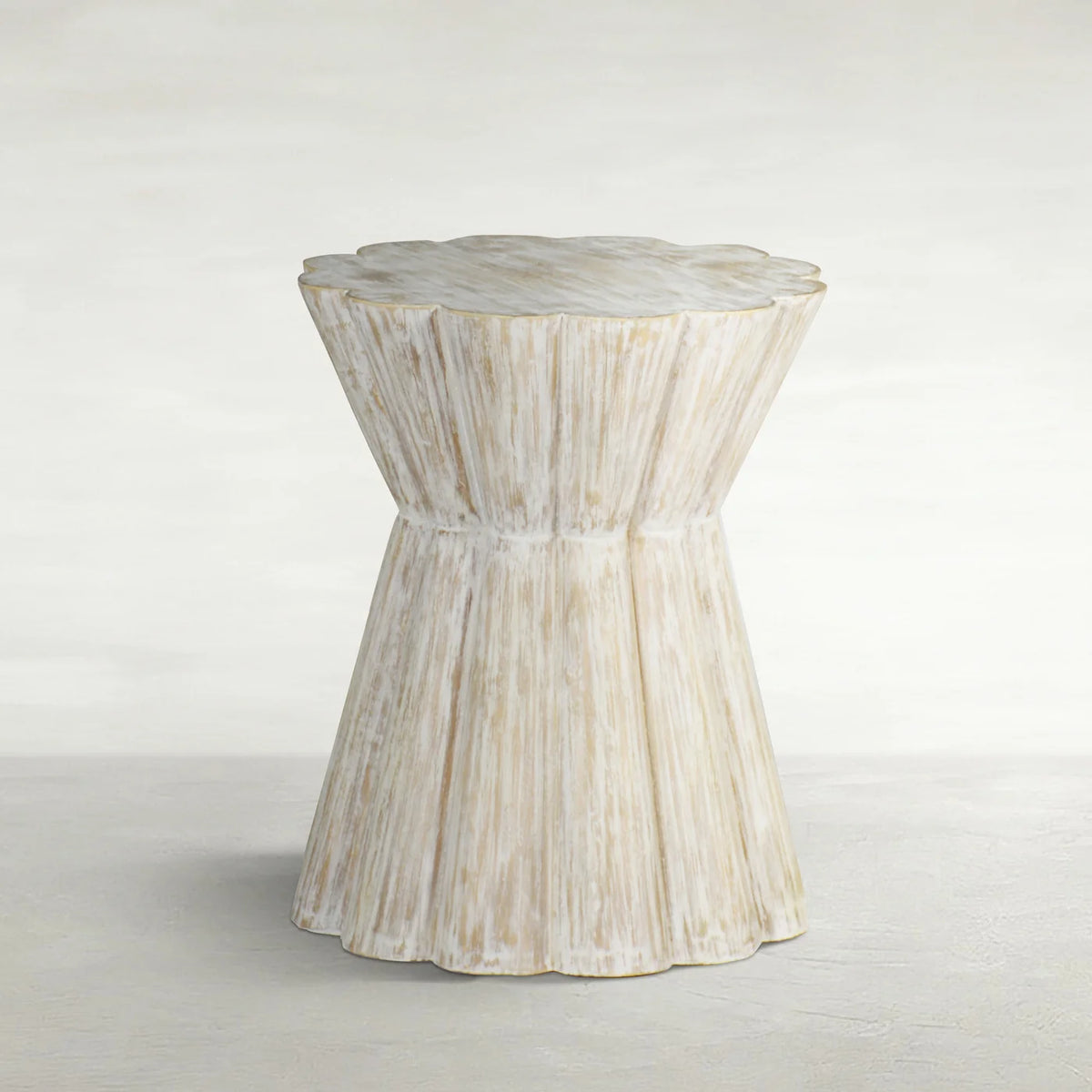 Rustic Scalloped Side Table