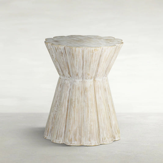 Rustic Scalloped Side Table