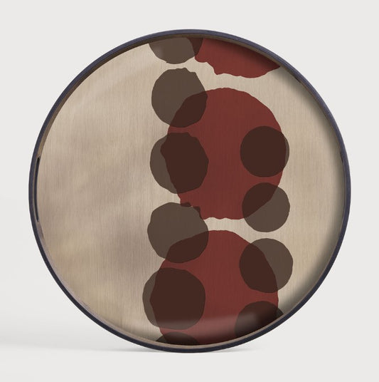 Layered Dots Glass Tray - Paprika