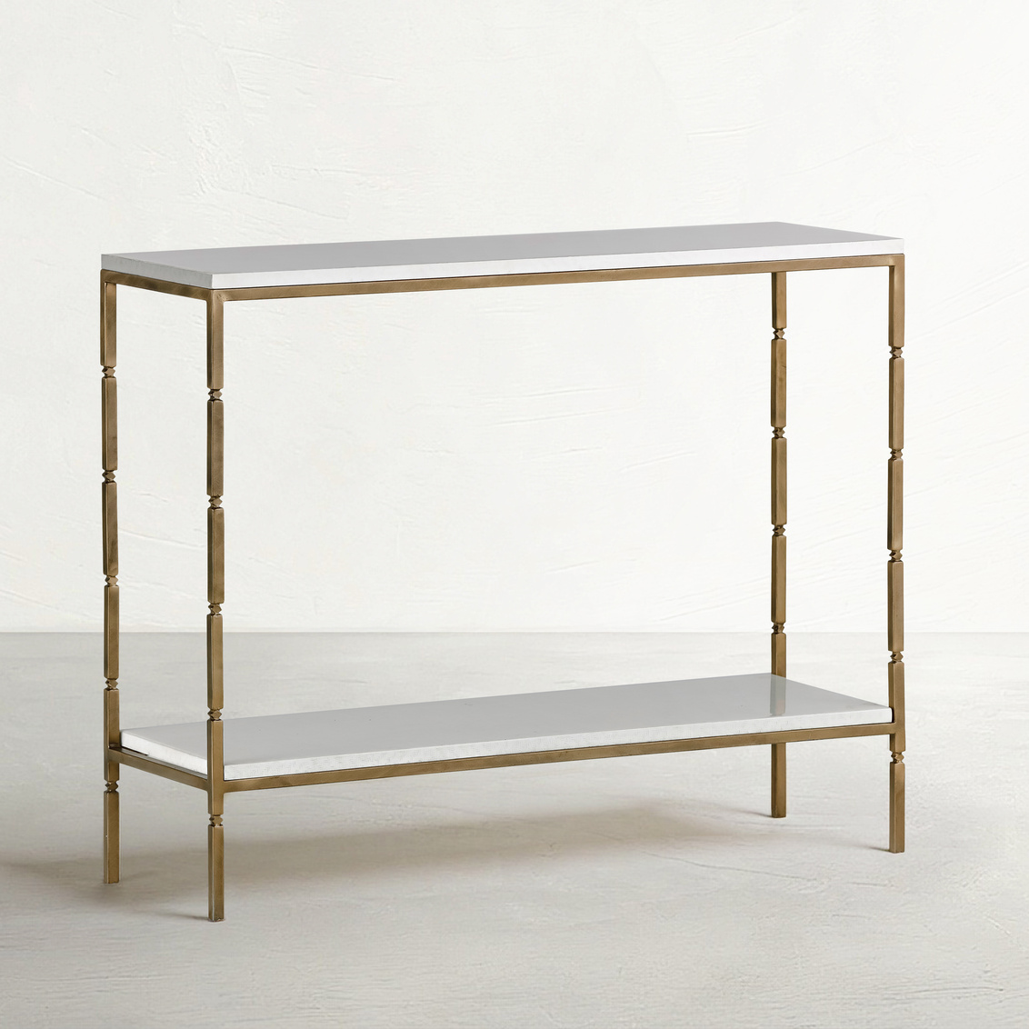 White and Brass Console Table