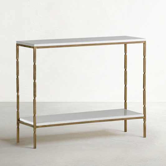 White and Brass Console Table