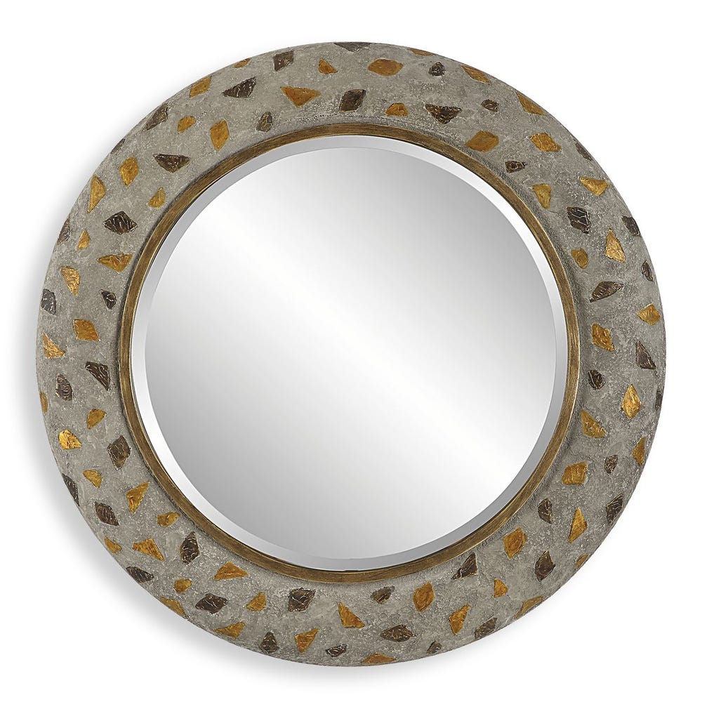 Copper Terrazzo Round Mirror
