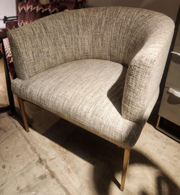 Gold Metal Base Lounge Chairs - set of 2