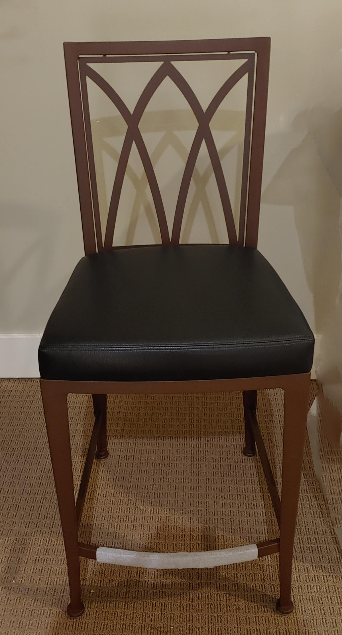 Metal and Leather Counter Stool - Set of 3