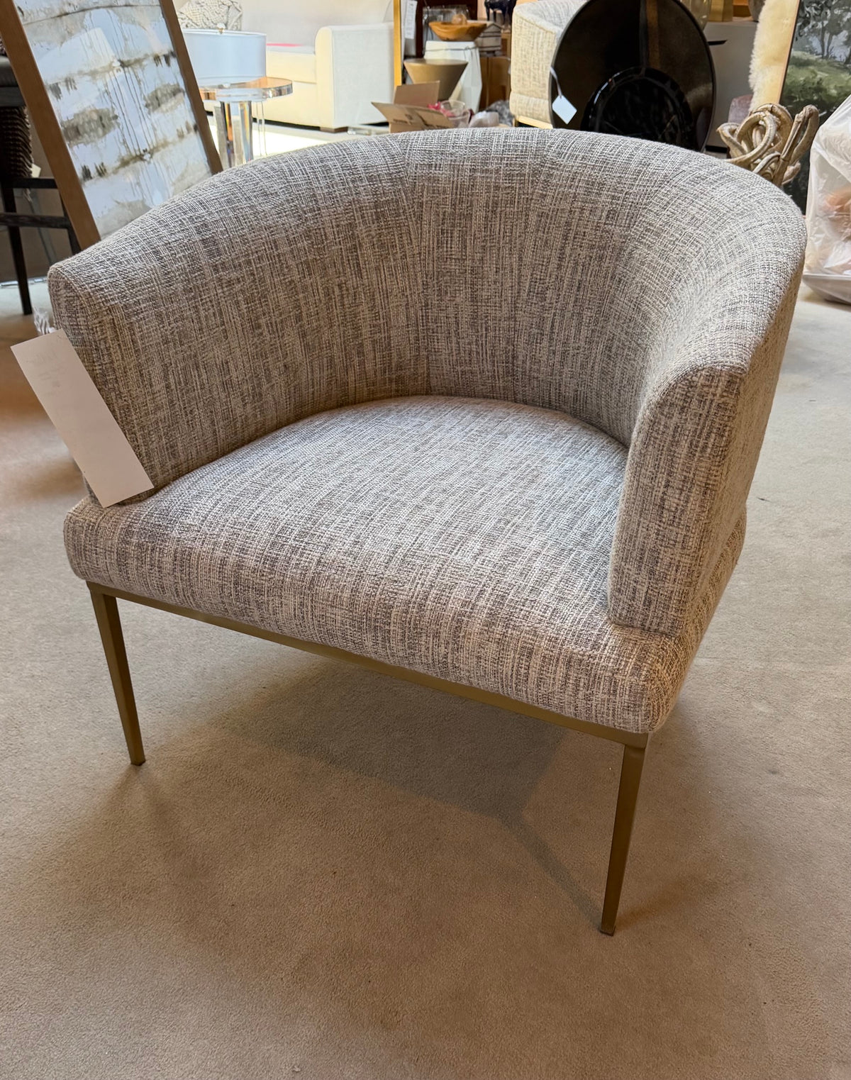 Gold Metal Base Lounge Chairs - set of 2