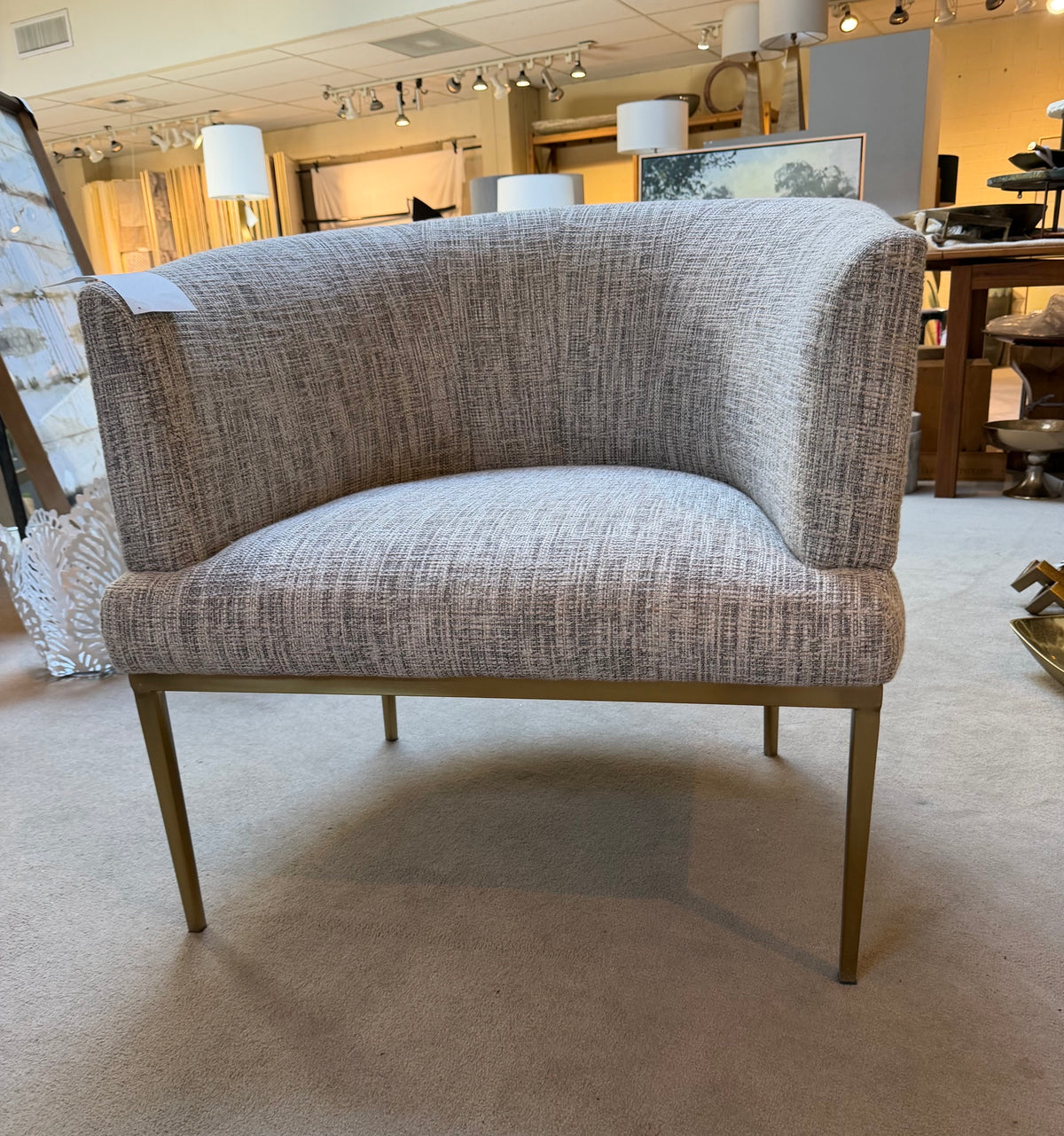Gold Metal Base Lounge Chairs - set of 2